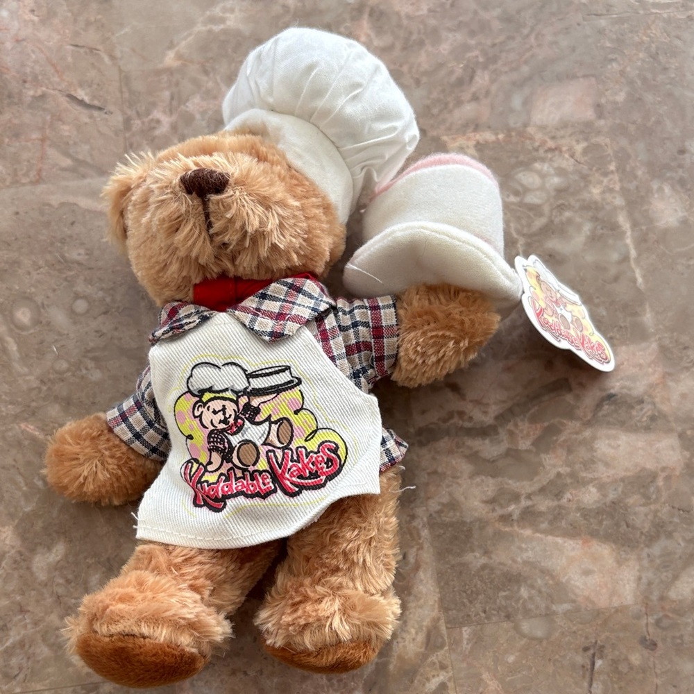 Chef Teddy Bear Plush Toy with Plaid Outfit